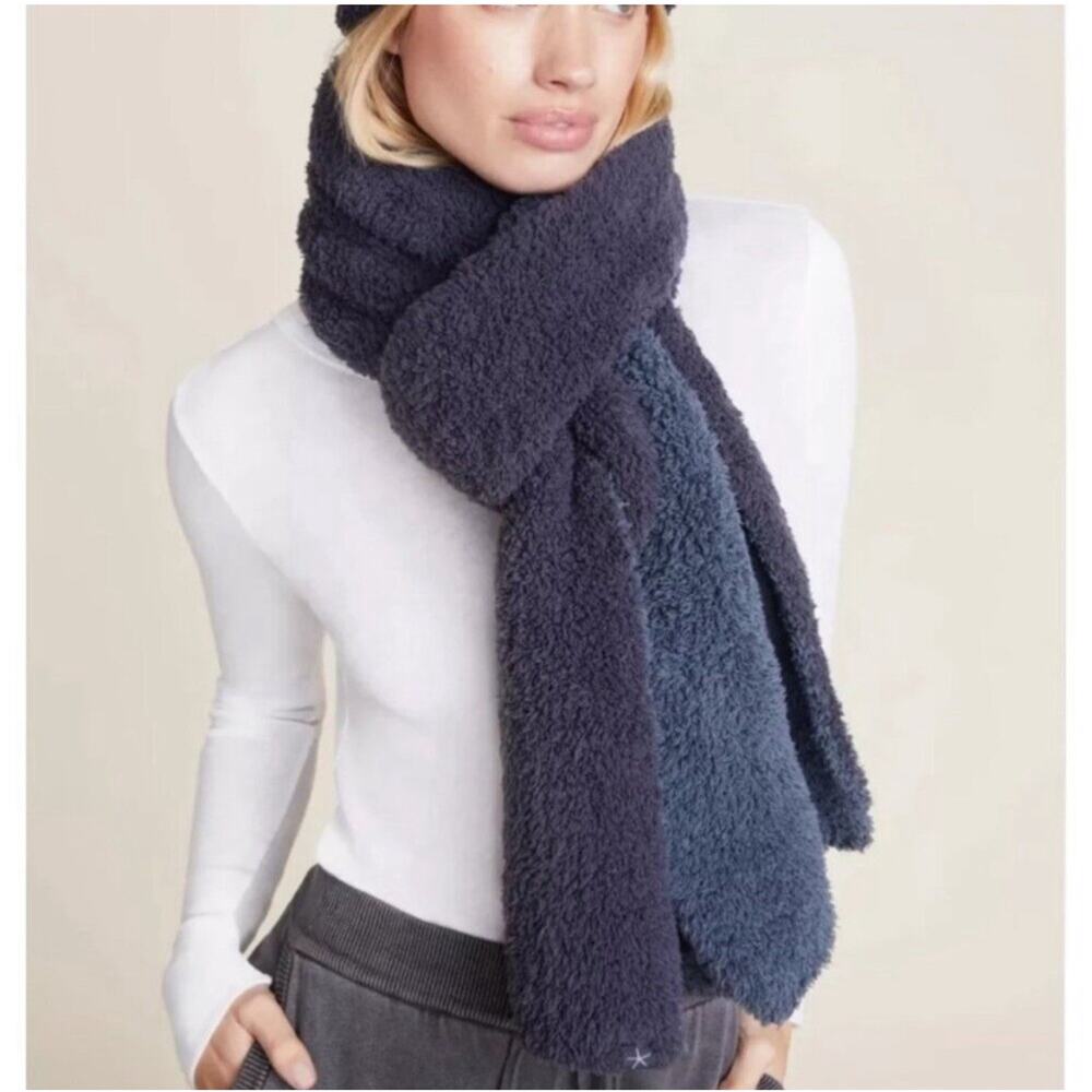 NWT Barefoot Dreams CozyChic Lite Confetti Scarf Deep Sea Blue Indigo OS